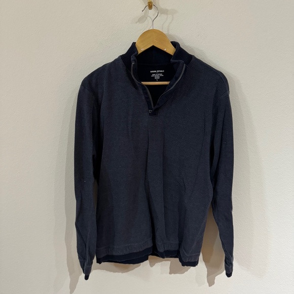 Banana Republic Other - Banana Republic Men's Casual Quarter Zip Cotton Sweater Blue LG
